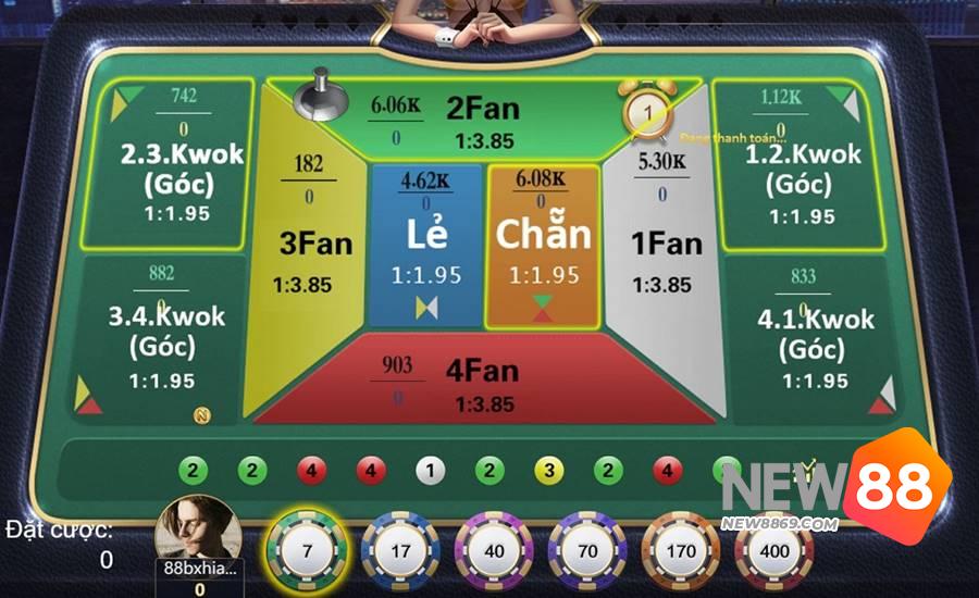 Cách chơi Fantan theo kiểu cược Kwok khá dễ hiểu