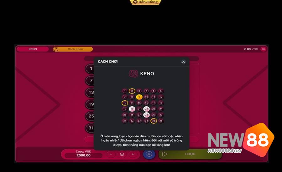 keno new88 cach choi don gian