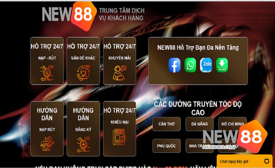 Các bước để liên hệ New88