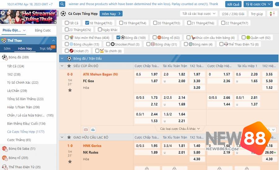 Bí Quyết Chơi Kèo Lựa Luôn Thắng Tại Nhà Cái New88 2 Chọn kèo lựa ăn bao nhiêu tiền nhà cái