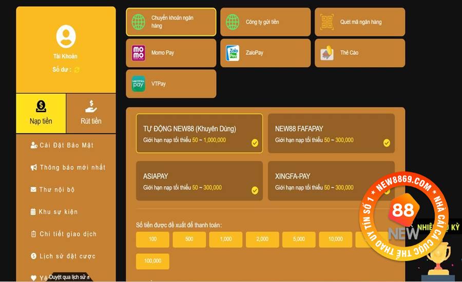 Nạp tiền trên máy tính 