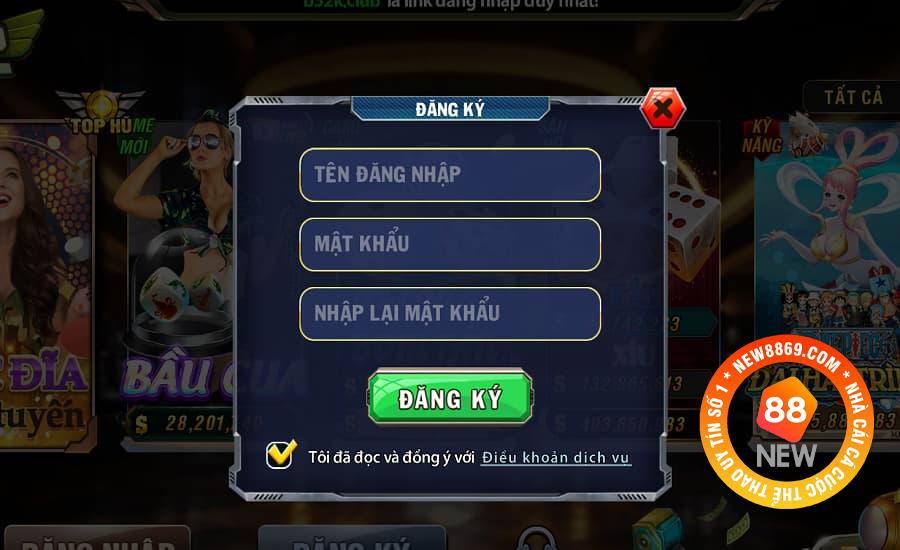 Truy cập và đăng ký thành viên B52