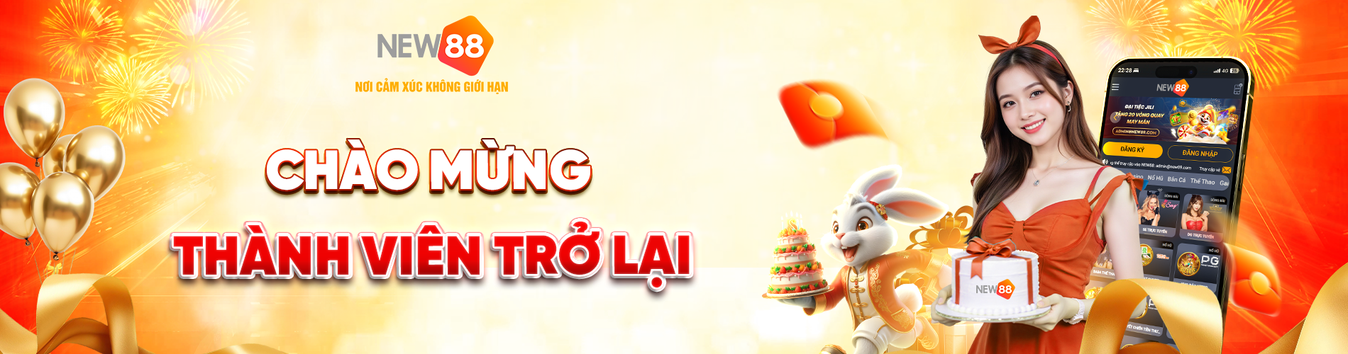 Chào mưng thành viên trở lại tặng thưởng lên tới 888K